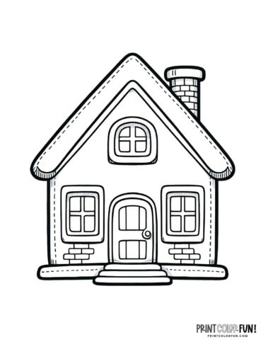 Simple house coloring pages clipart for kids at