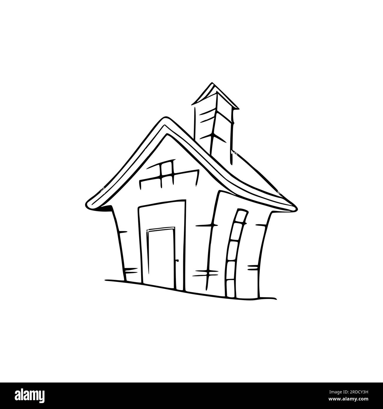 Nice simple house coloring book line art house outline house house coloring page line art home black and white coloring pages stock vector image art