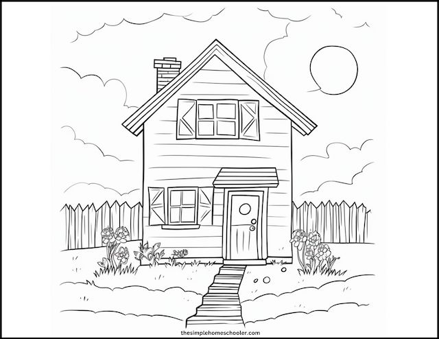 Best free house coloring pages easy print