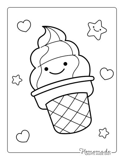 Ice cream coloring pages for kids adults