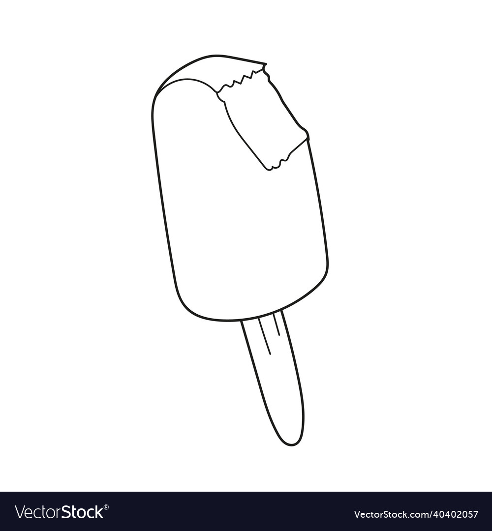 Simple coloring page popsicle bar ice cream vector image