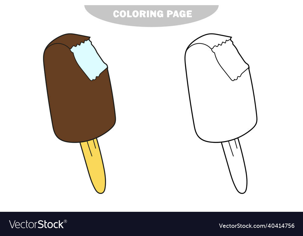 Simple coloring page popsicle bar ice cream vector image