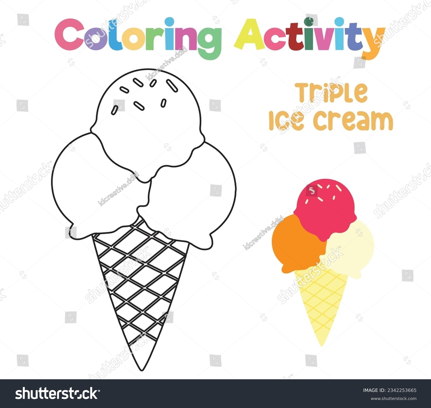 Easy coloring page kids coloring activity stock vector royalty free