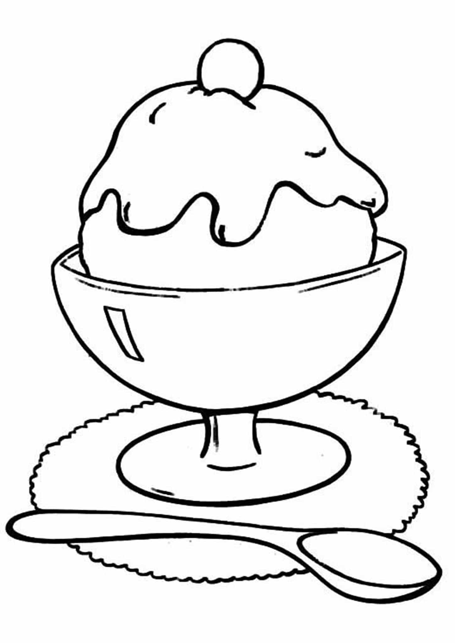 Free easy to print ice cream coloring pages