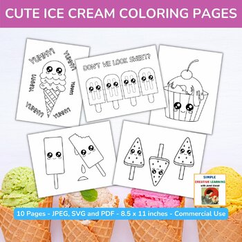 Cute ice cream coloring pages