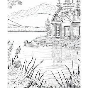 Lake coloring page