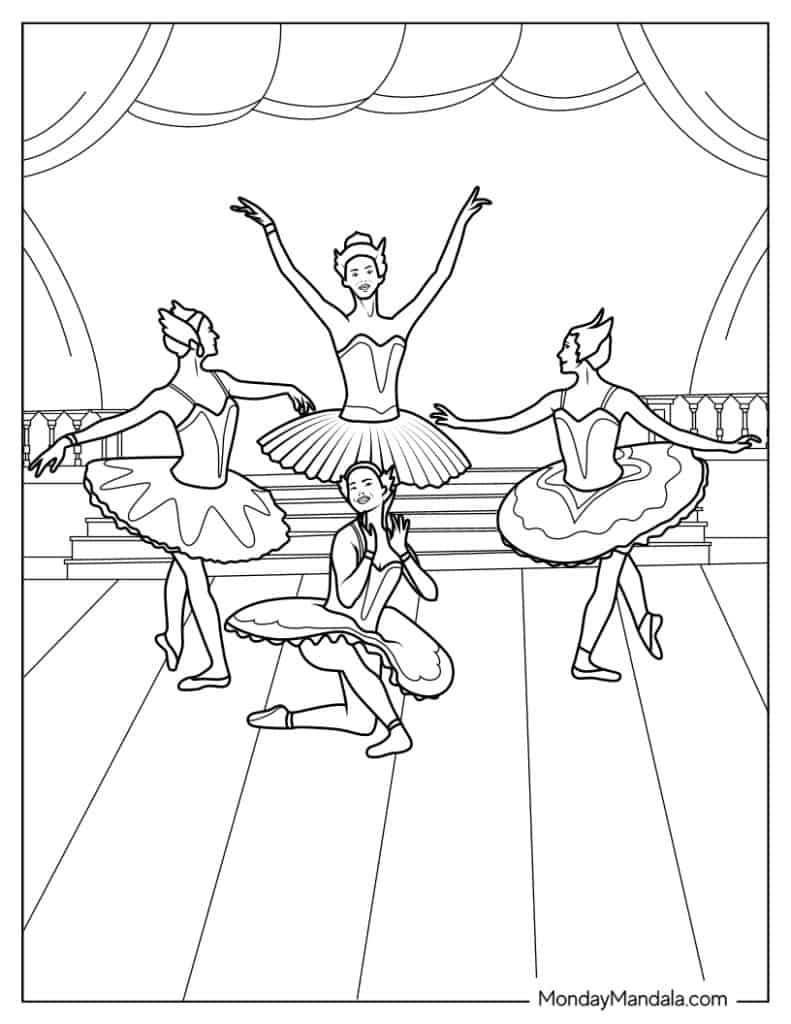 Ballerina coloring pages free pdf printables