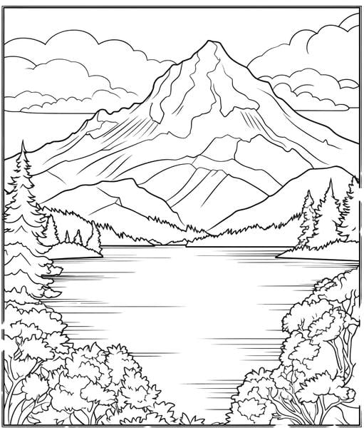 Free printable mountains coloring pages list