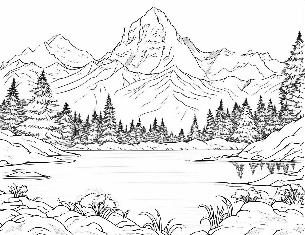 Scenic landscape coloring pages