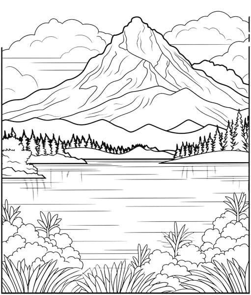 Free printable mountains coloring pages list