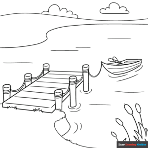 Dock coloring page easy drawing guides