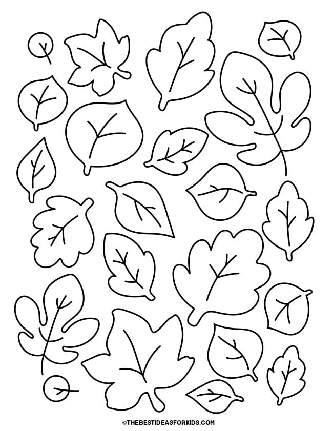 Leaf coloring pages free printables