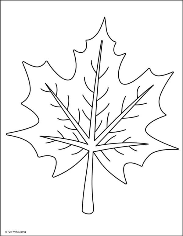 Free leaf coloring pages