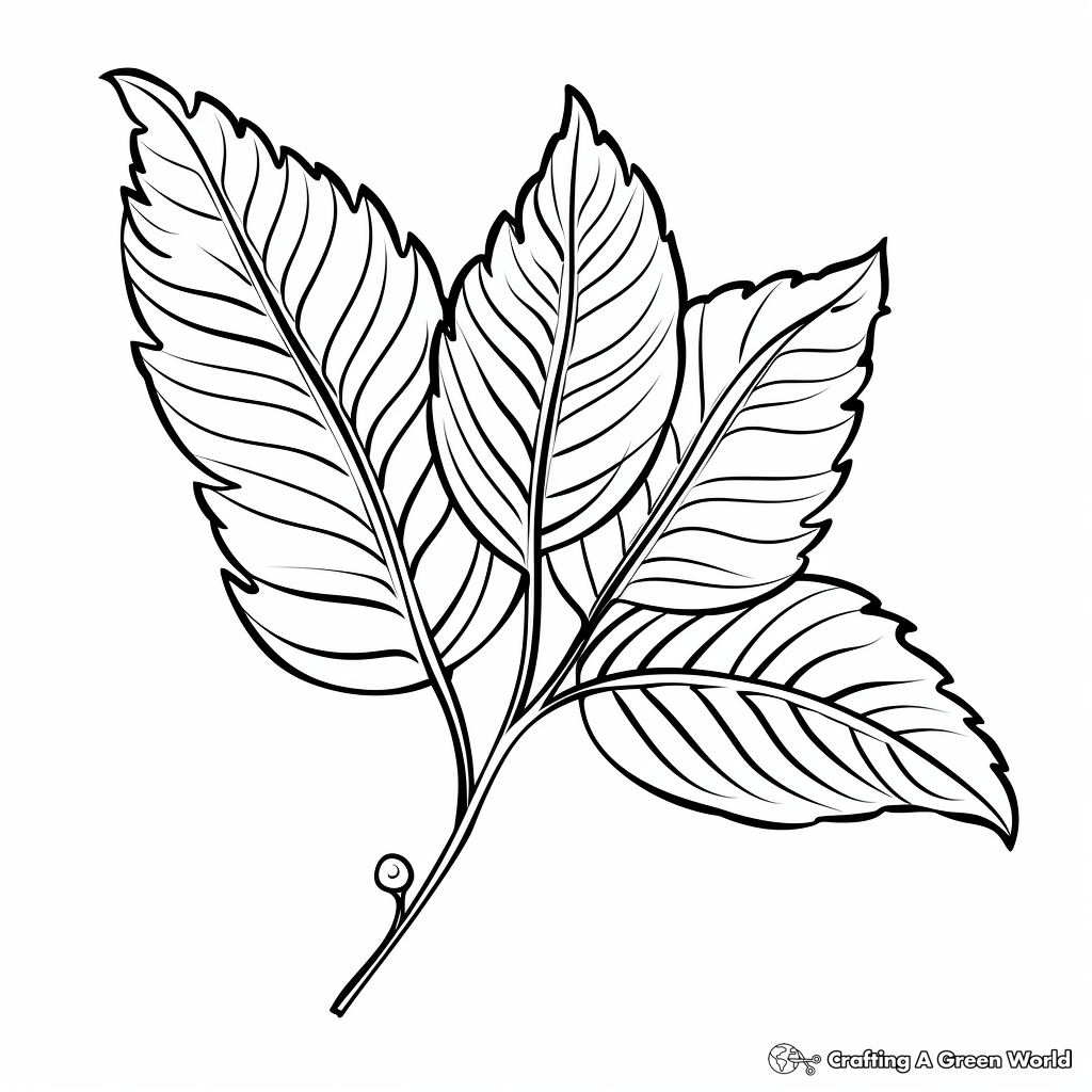 Fall leaves coloring pages