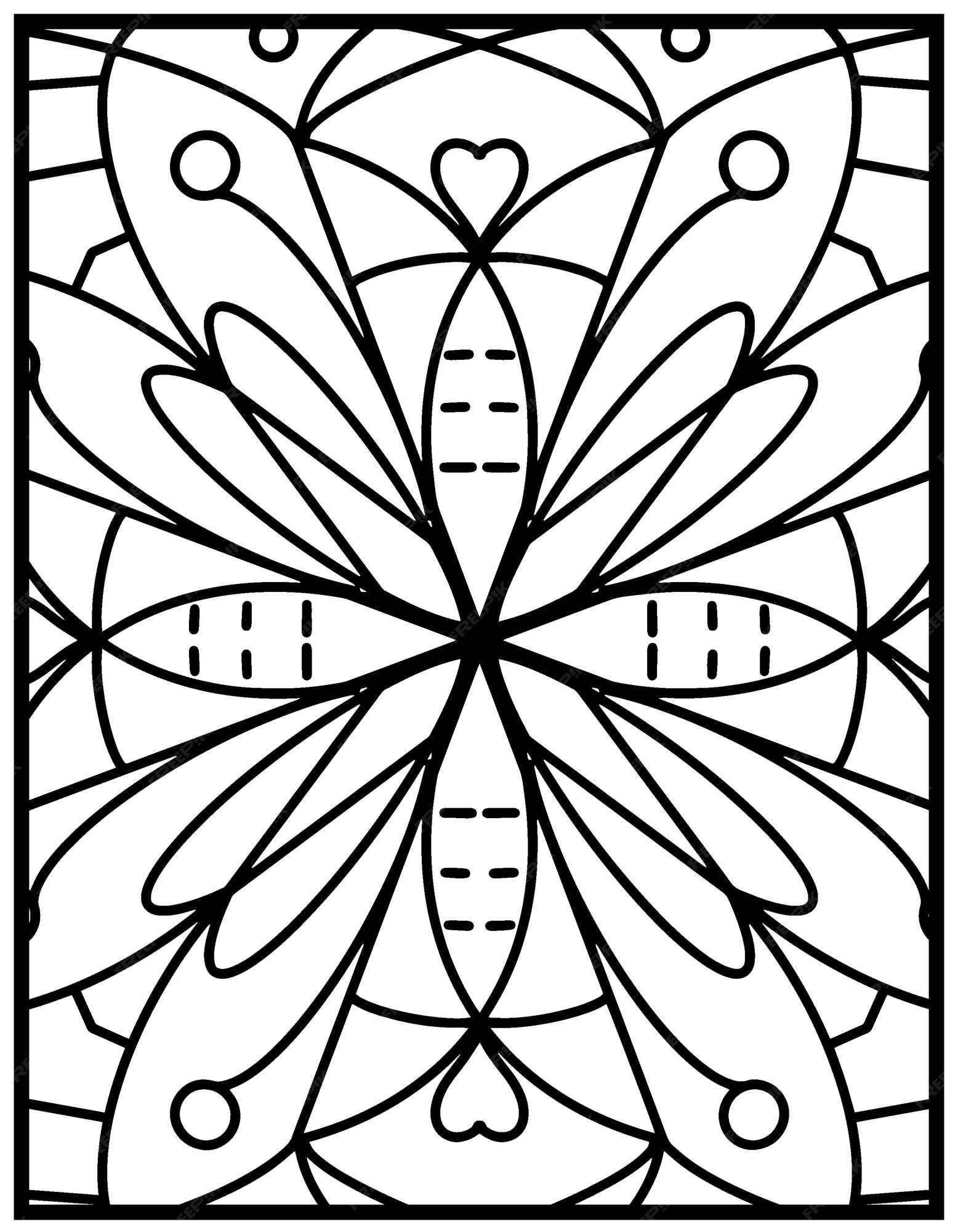 Premium vector simple mandala coloring page with easy and simple mandala patterns for kids or adults