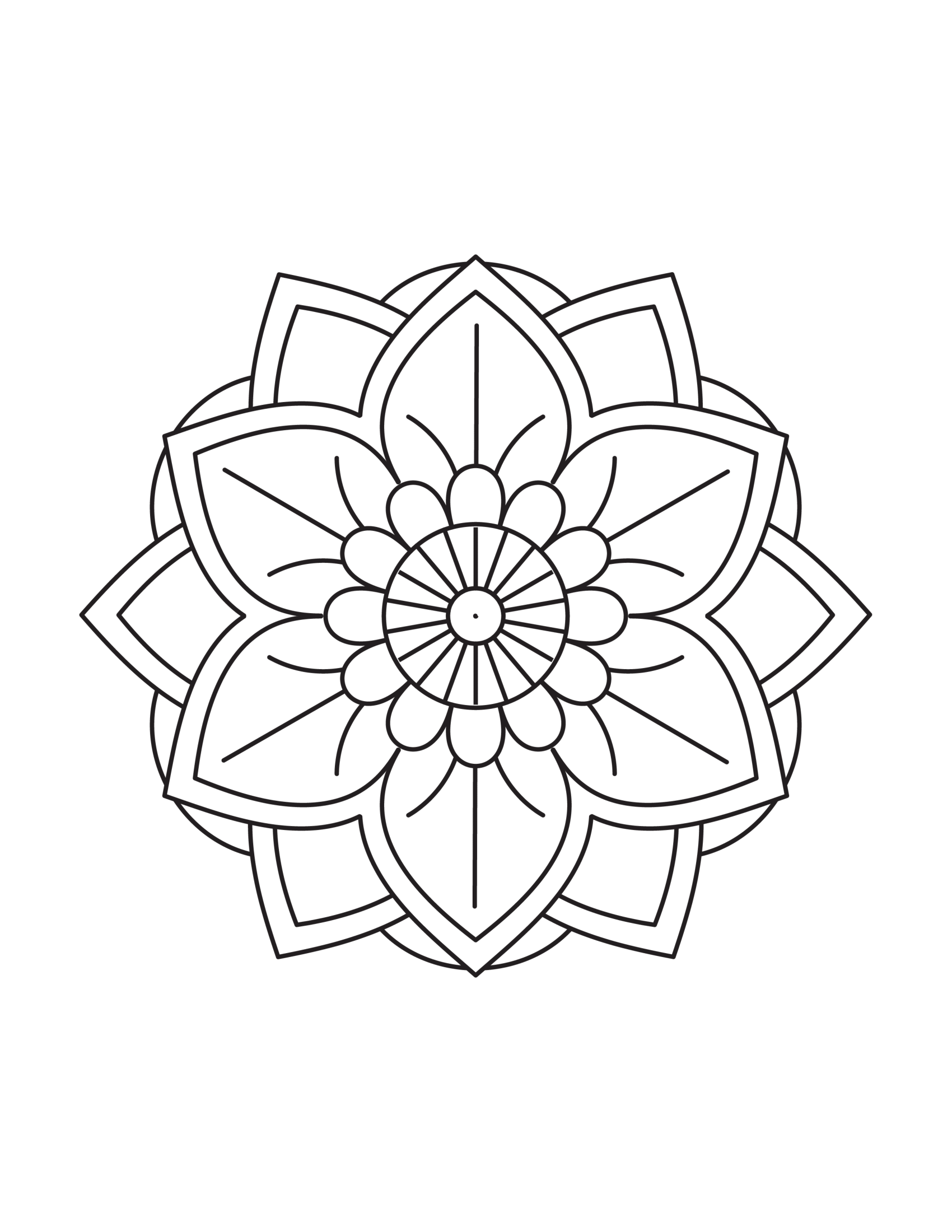 Easy mandala coloring pages with flower patterns simple mandala mandala coloring easy mandala drawing