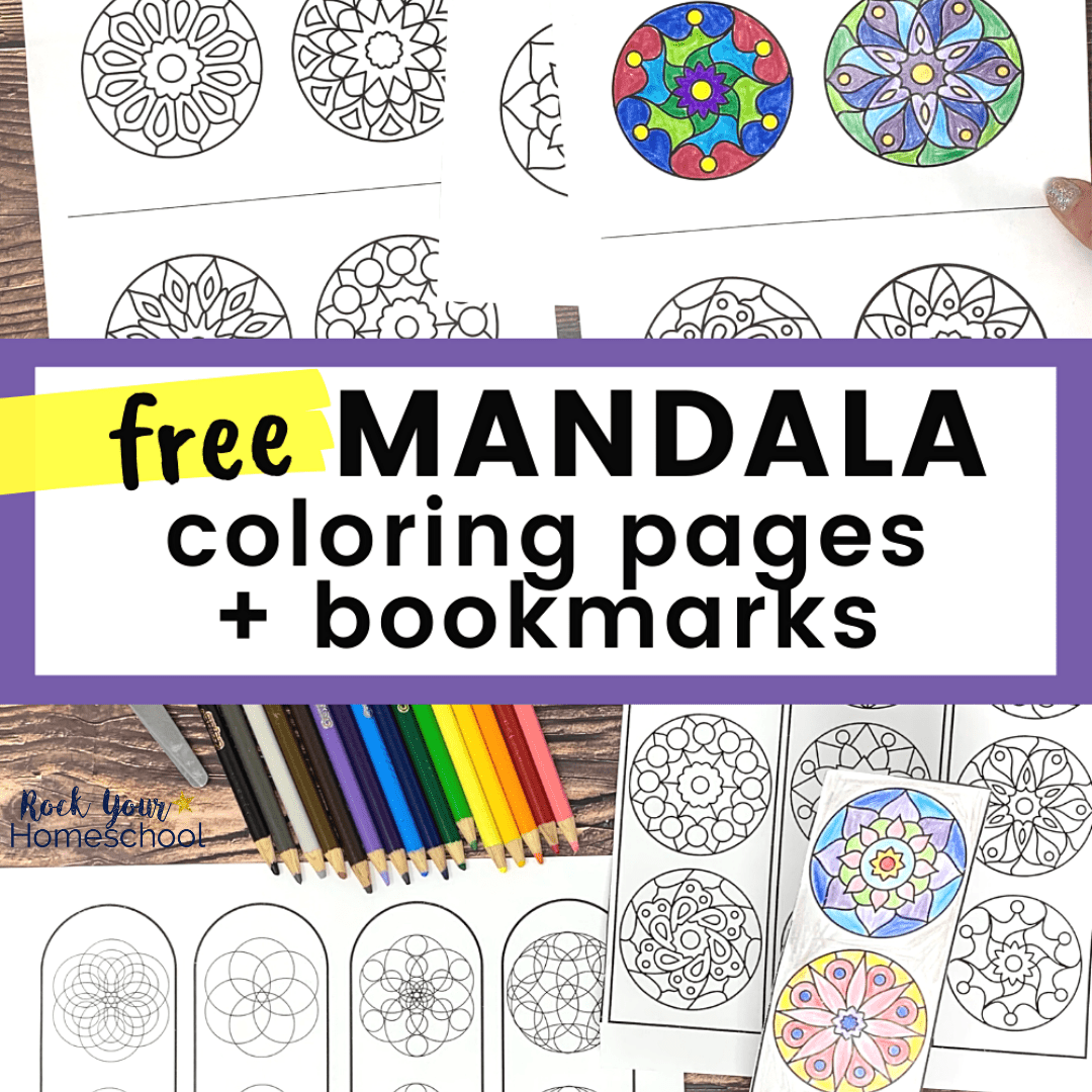 Easy mandala coloring pages bookmarks