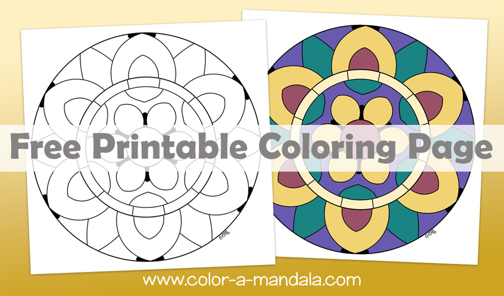 Easy mandala coloring page m