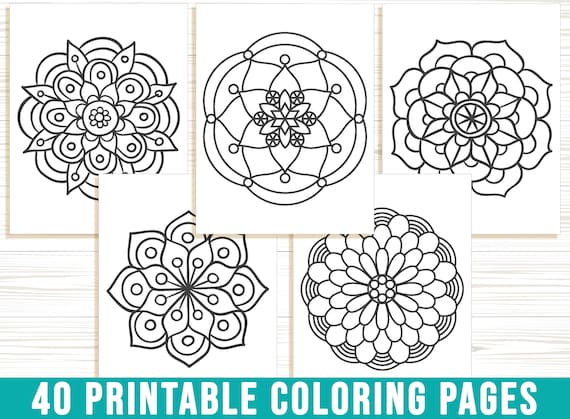 Mandala coloring pages for kids easy mandala coloring pages for kids boys girls teens adults simple mandala pdf instant download