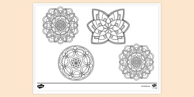 Simple mandala louring page louring sheets