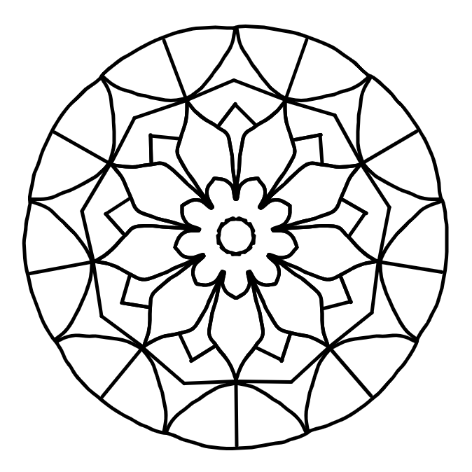 Simple mandala coloring pages teaching resources