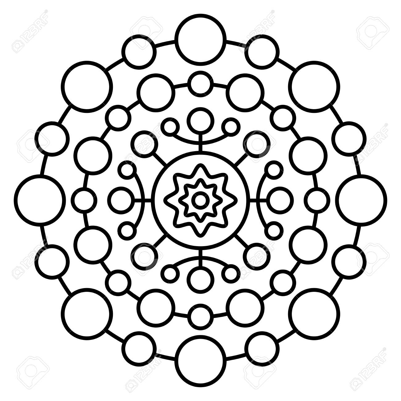 Simple mandala print easy coloring page for kids and adult beginners royalty free svg cliparts vectors and stock illustration image