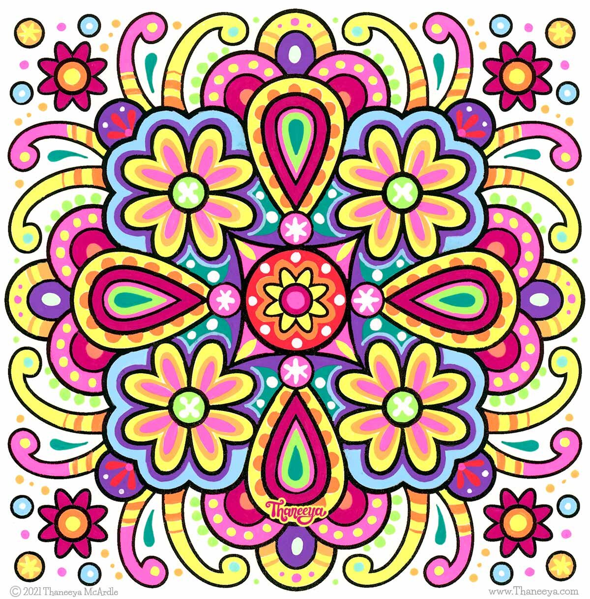 Easy mandala coloring pages