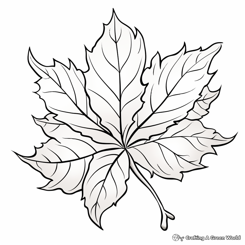 Fall leaves coloring pages