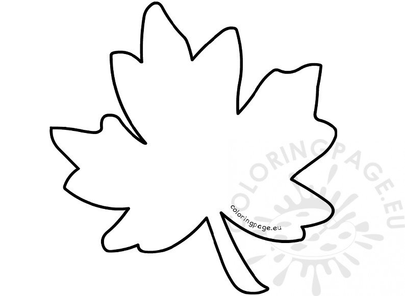 Autumn coloring page maple leaf outline clipart coloring page