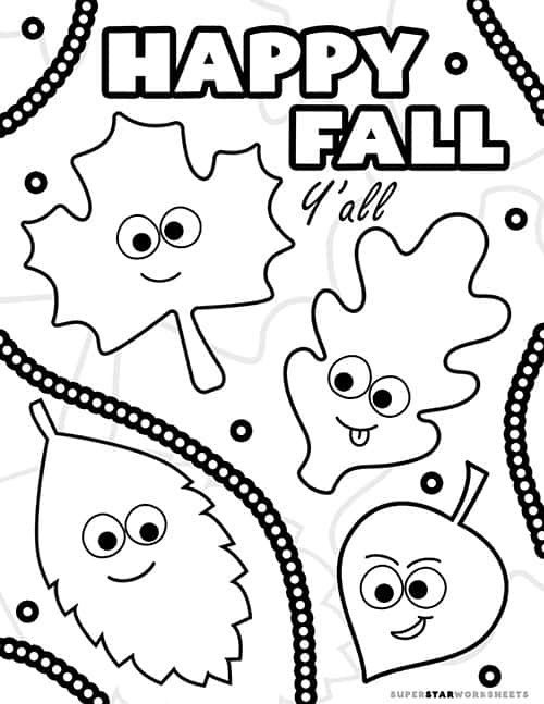 Fall leaf coloring pages