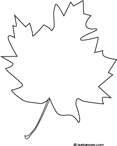 Simple maple leaf coloring page