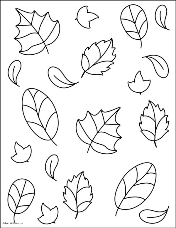 Free leaf coloring pages