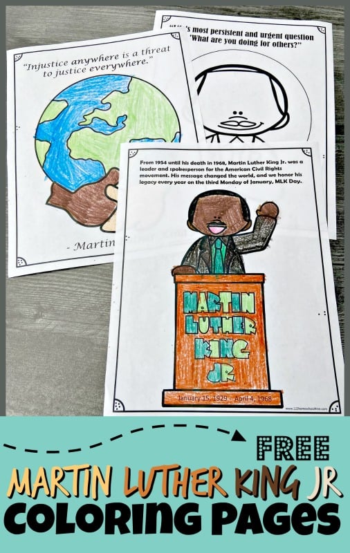 Free printable martin luther king jr coloring page