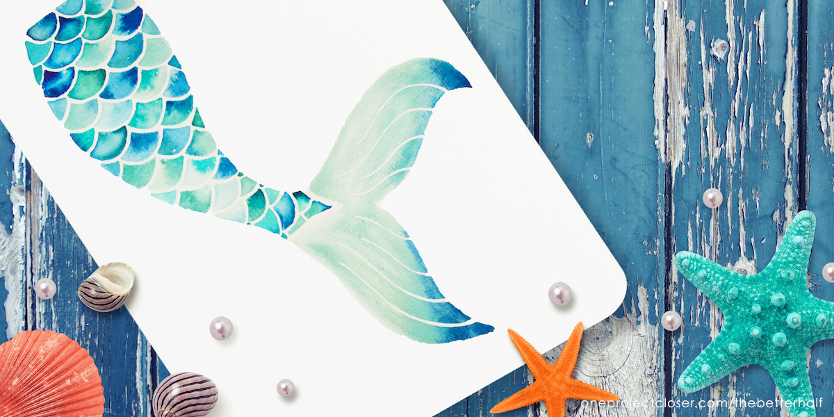 How to paint a watercolor mermaid tail printable