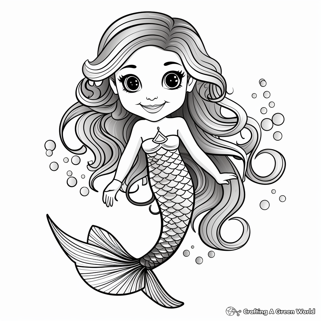 Beautiful mermaid coloring pages