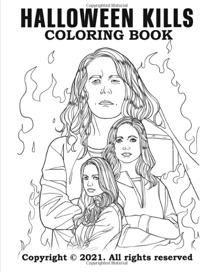 Halloween kills coloring book allows you to brighten up the world of the gruesome slasher sequel