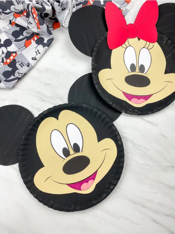 Minnie mickey mouse paper plate craft free template