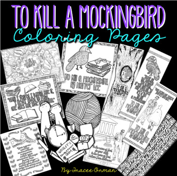 To kill a mockingbird coloring pages bookmarks by tracee orman