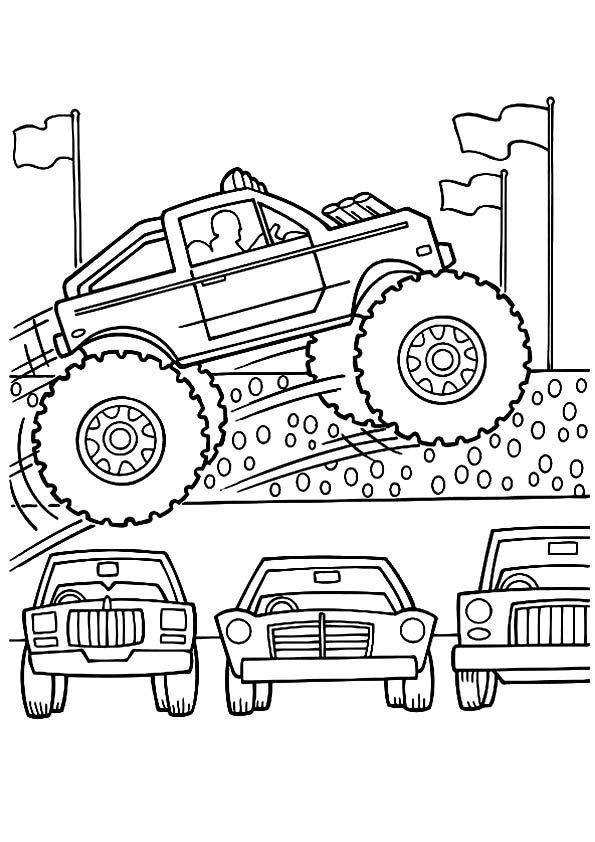 Big grave digger monster truck coloring pages
