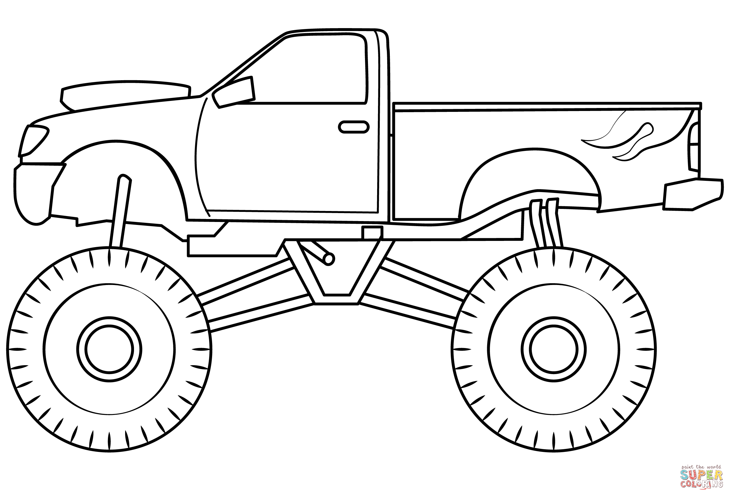 Monster truck coloring page free printable coloring pages