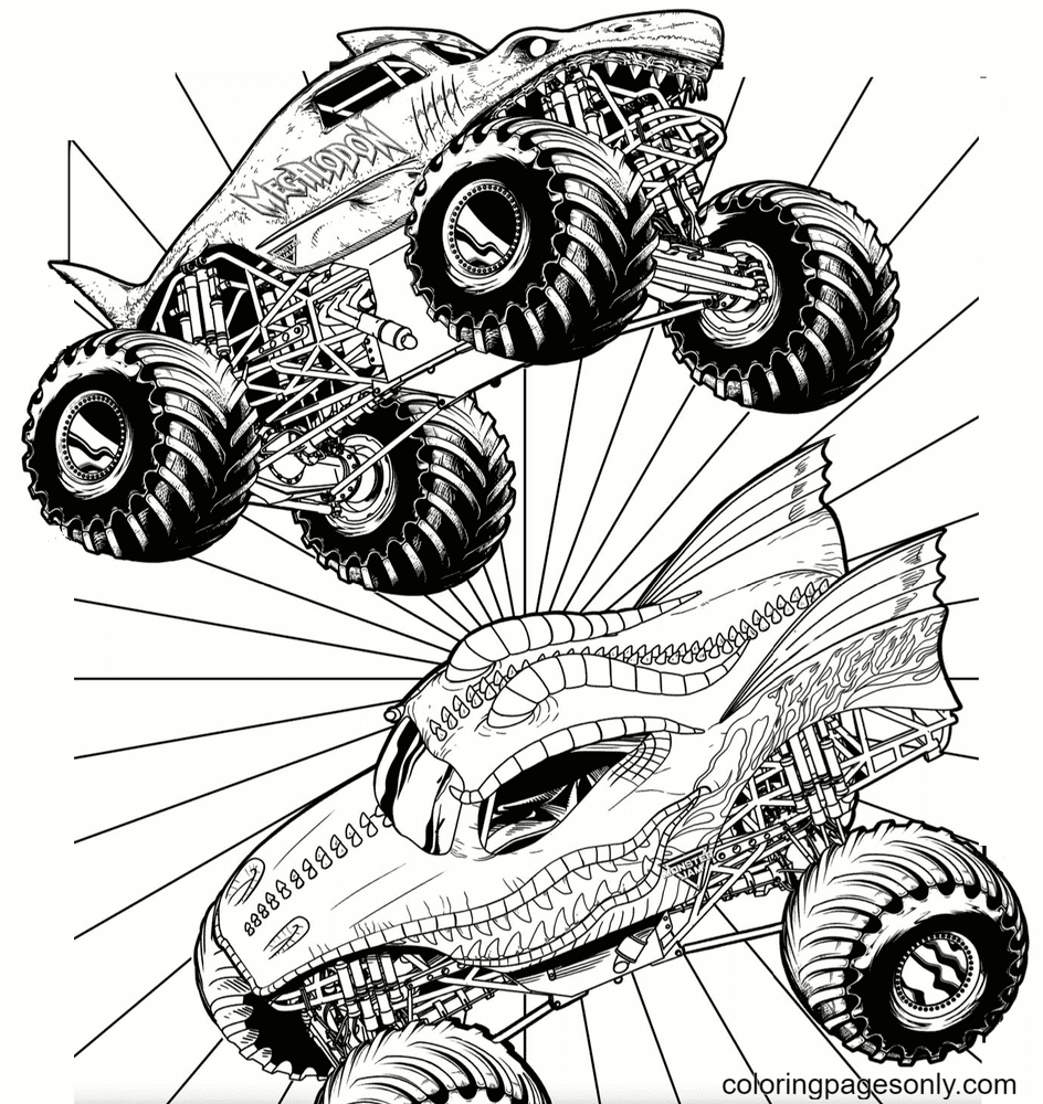 Monster truck coloring pages printable for free download