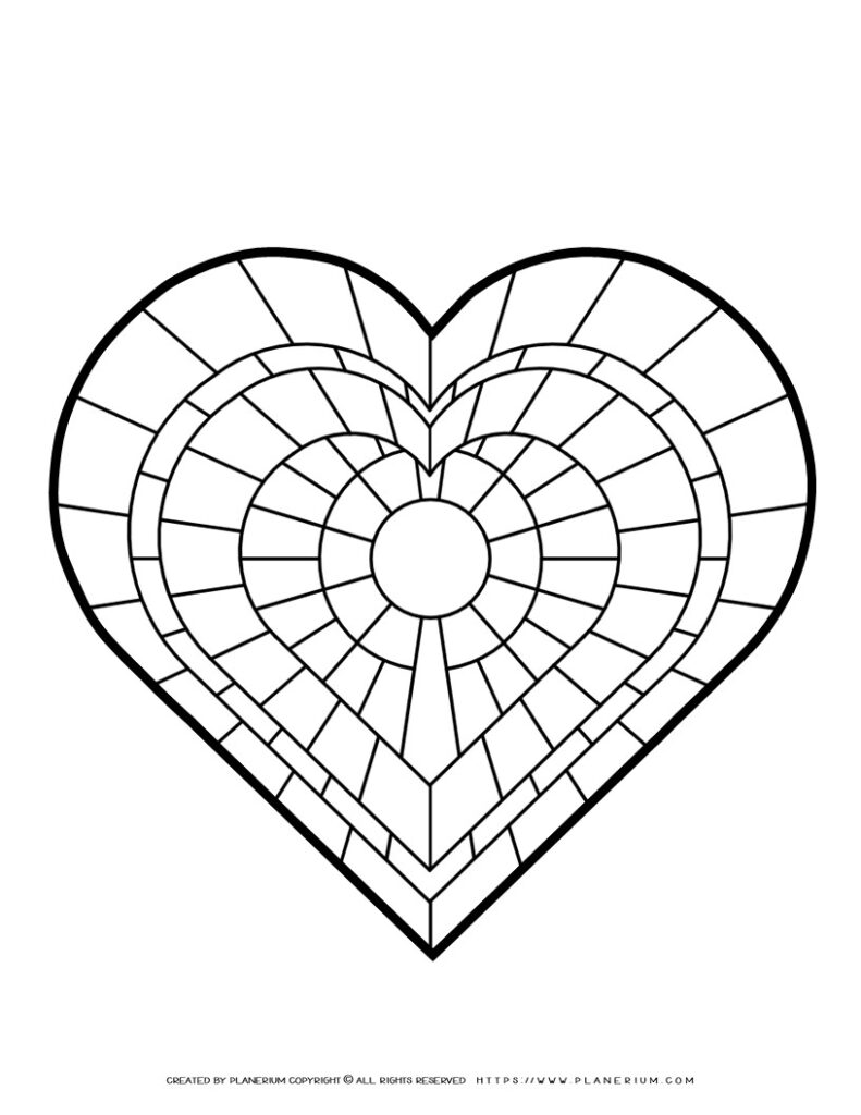 Rainbow heart coloring page