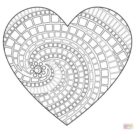 Free mosaic patterns to print click the heart mosaic coloring pages to view printable version or coloriage coeur dessin mosaique mandala ã colorier