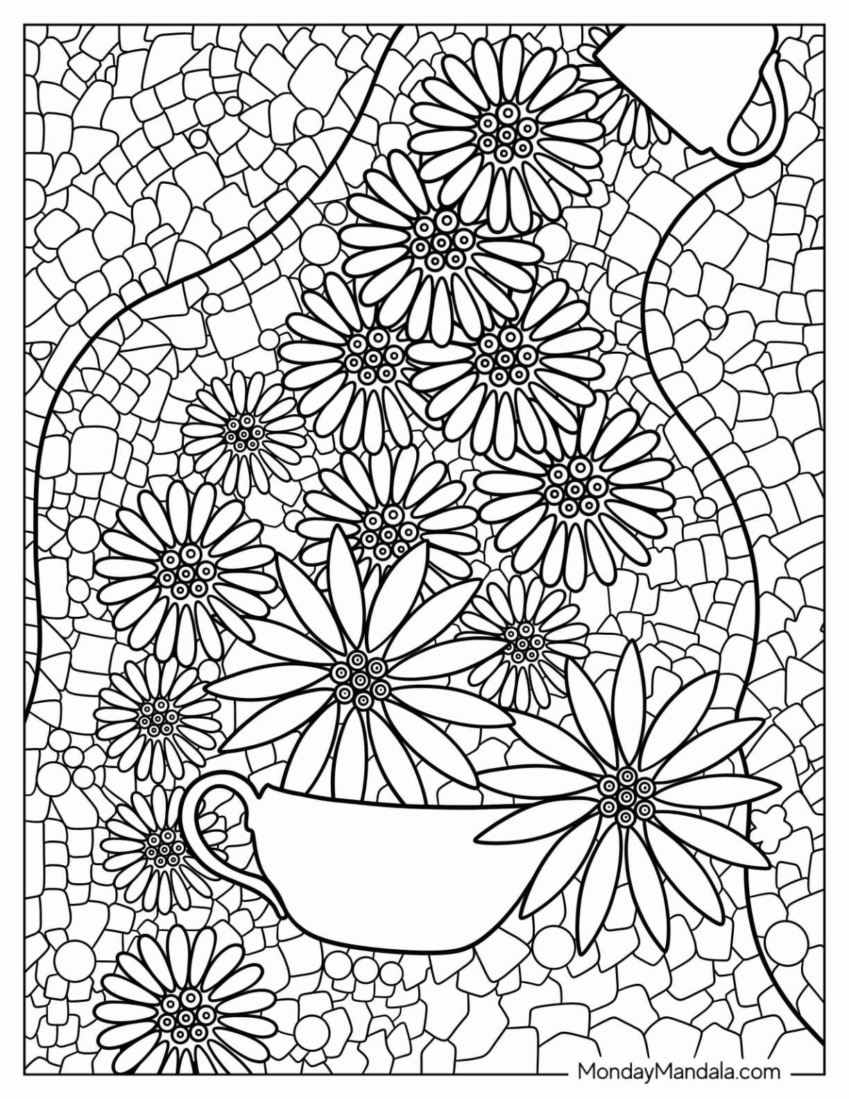 Mosaic coloring pages free pdf printables