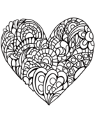 Heart mosaic coloring page free printable coloring pages