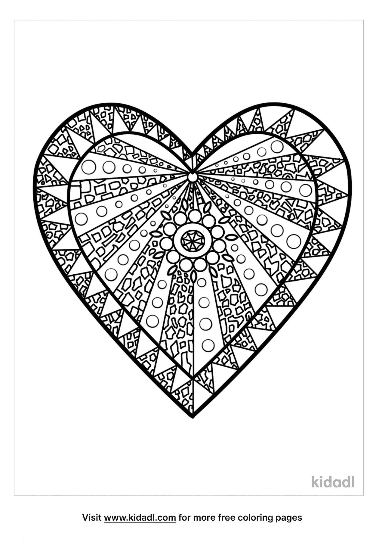 Free heart mosaic coloring page coloring page printables