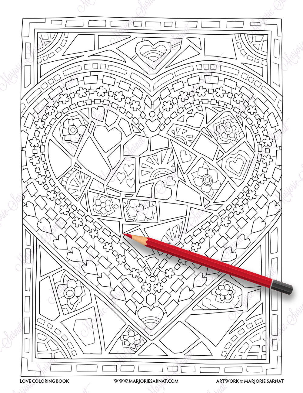 Love coloring book â marjorie sarnat design illustration