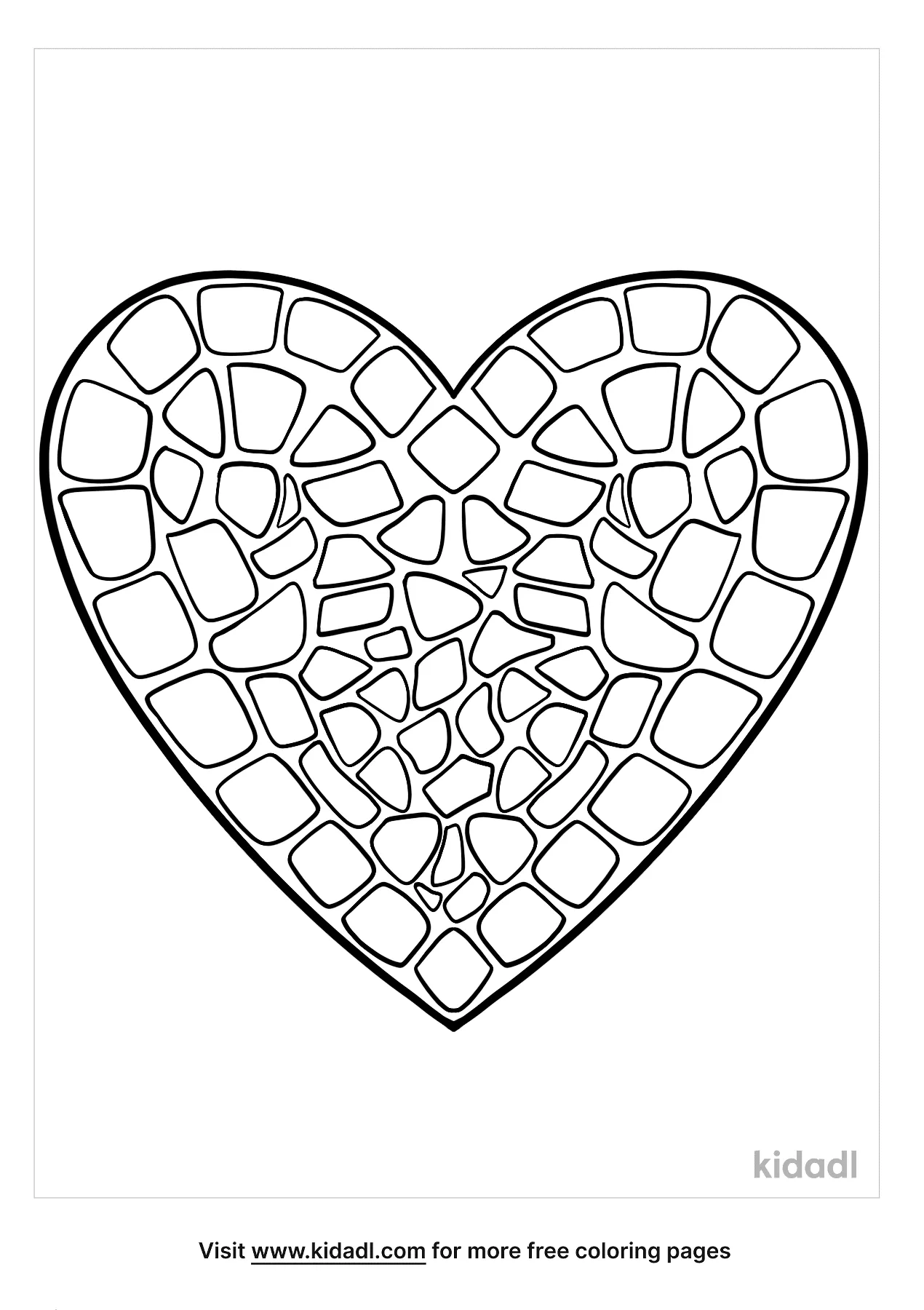 Free mosaic heart coloring page coloring page printables