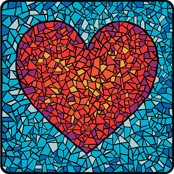 Mosaic tile heart stock illustrations royalty