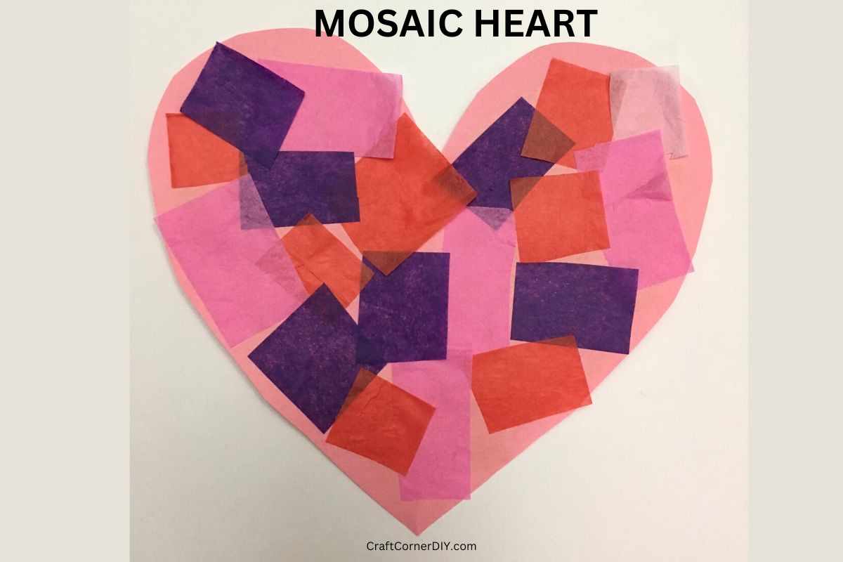Mosaic heart craft craft corner diy